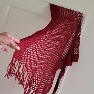 Burgundy  And Black Scarf